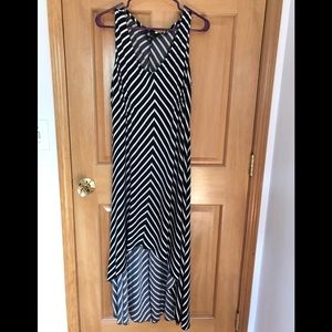 Black and white hi-lo dress